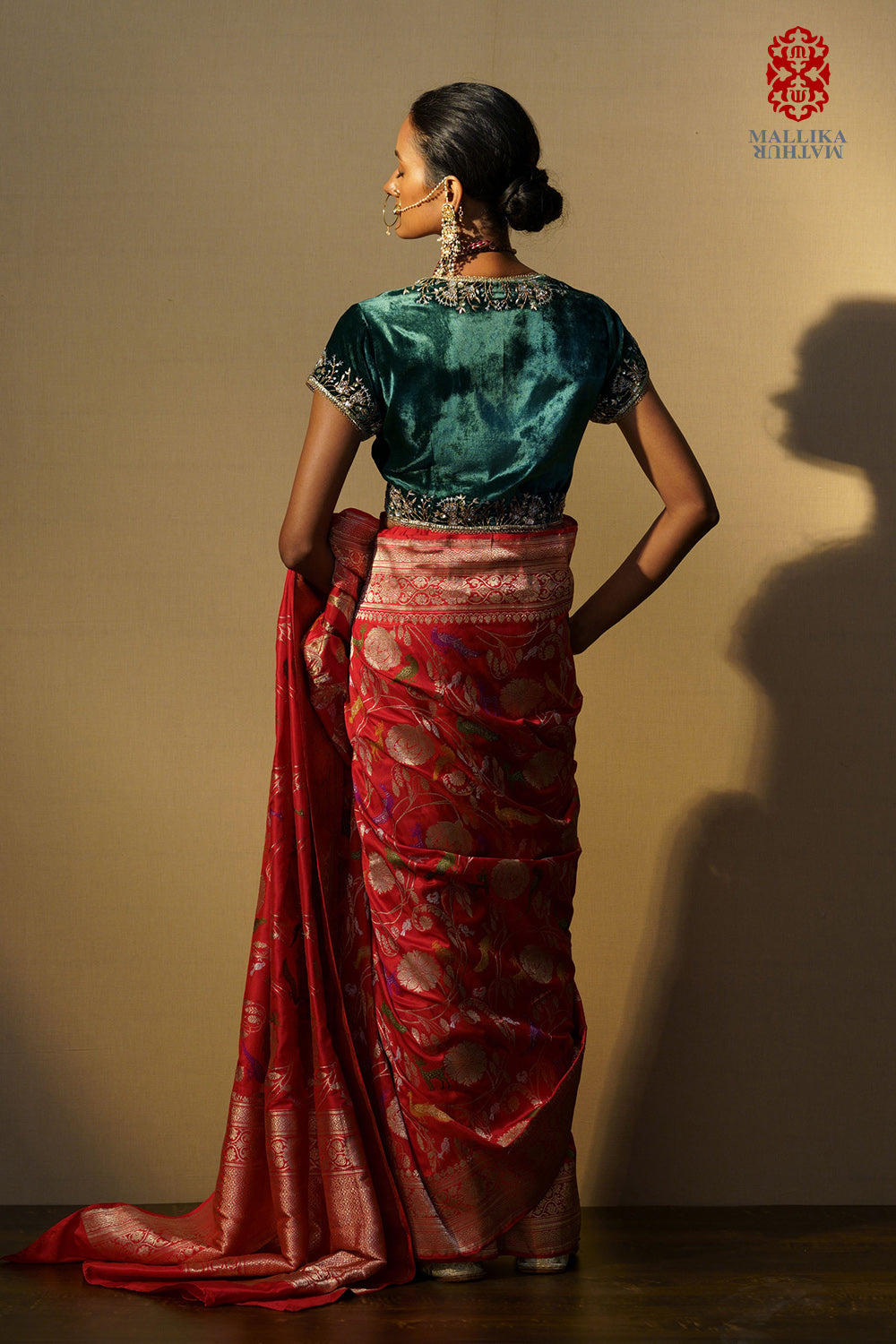Sari silk shikarga red multi mina kadhuan - image 2