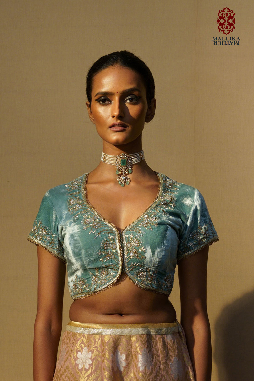 Koti velvet firoza embroidered - image 2