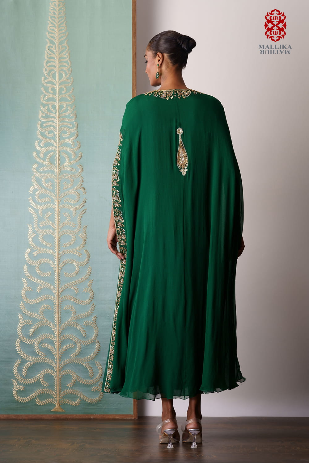 Xenia georgette mantle emerald green - image 4