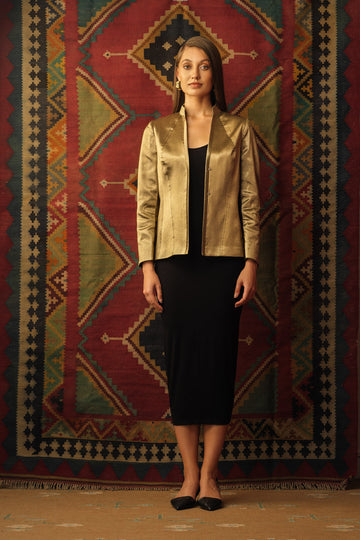 Gold zari short jacket