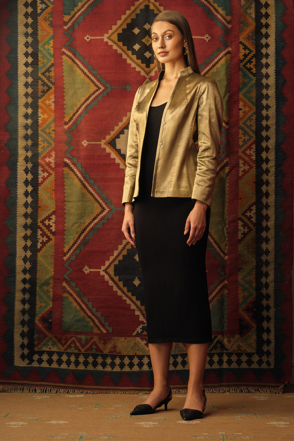 Gold zari short jacket - image 3