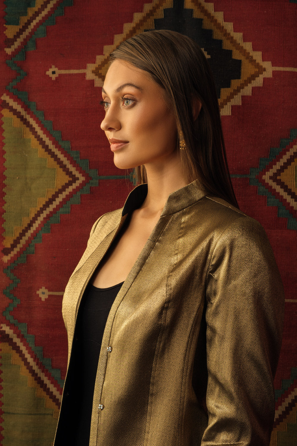 Gold zari short jacket - image 2