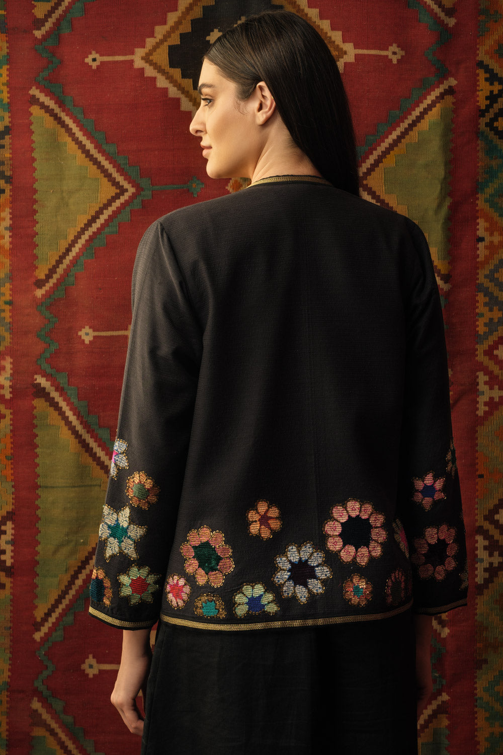 Banaras Bloom short 'chakri' motif applique jacket - image 3