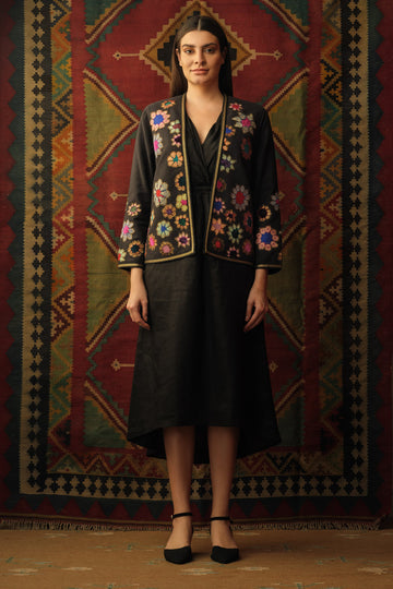 Banaras Bloom short 'chakri' motif applique jacket