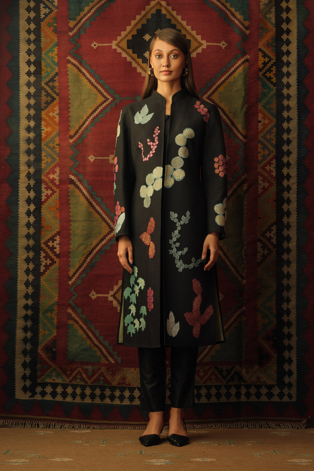 Banaras Bloom multicolour applique jacket