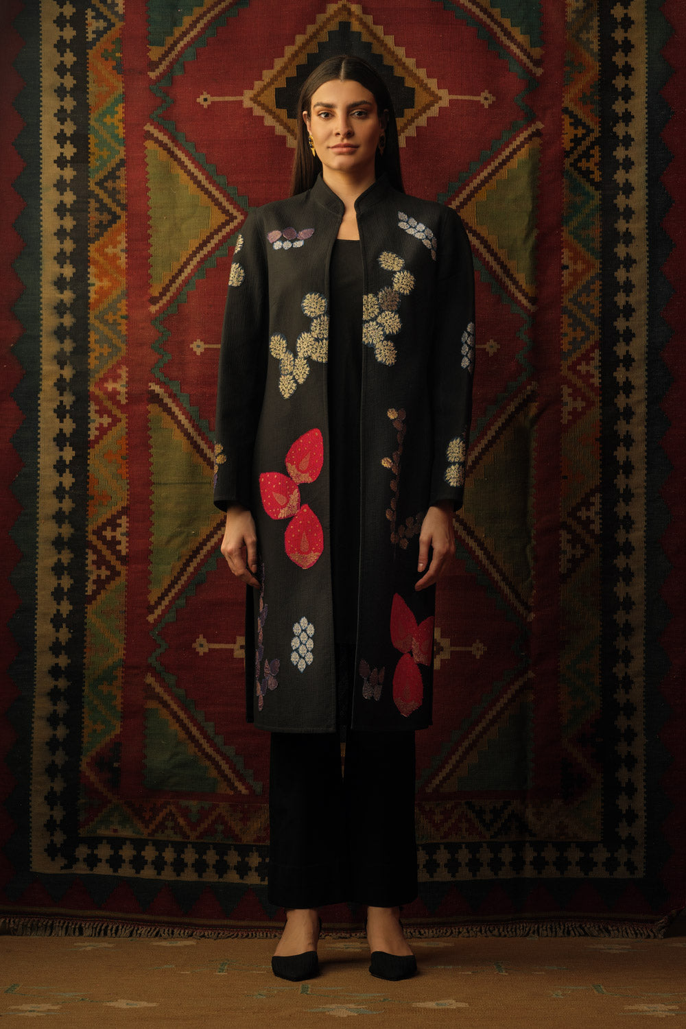 Banaras Bloom multicolour applique jacket
