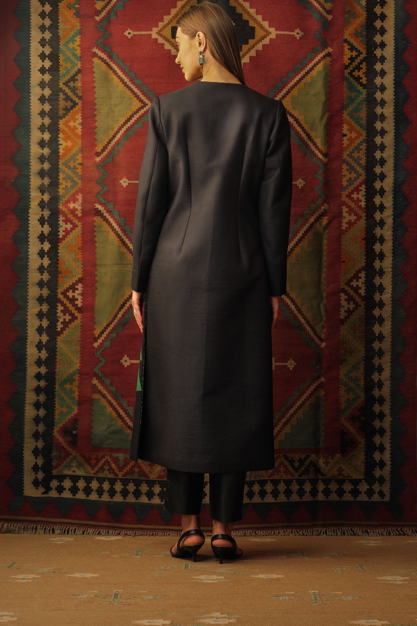 Plantain leaf long jacket A-line - image 3