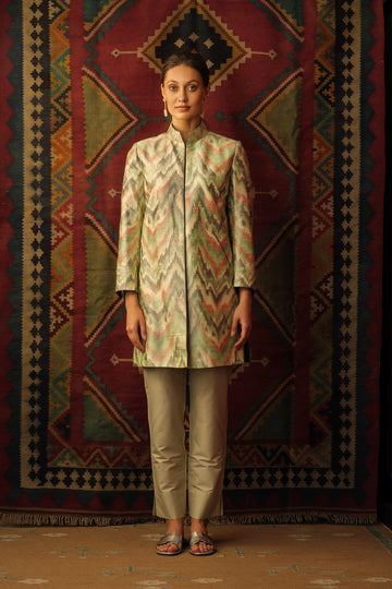 Jacket mid length central asian mint grey