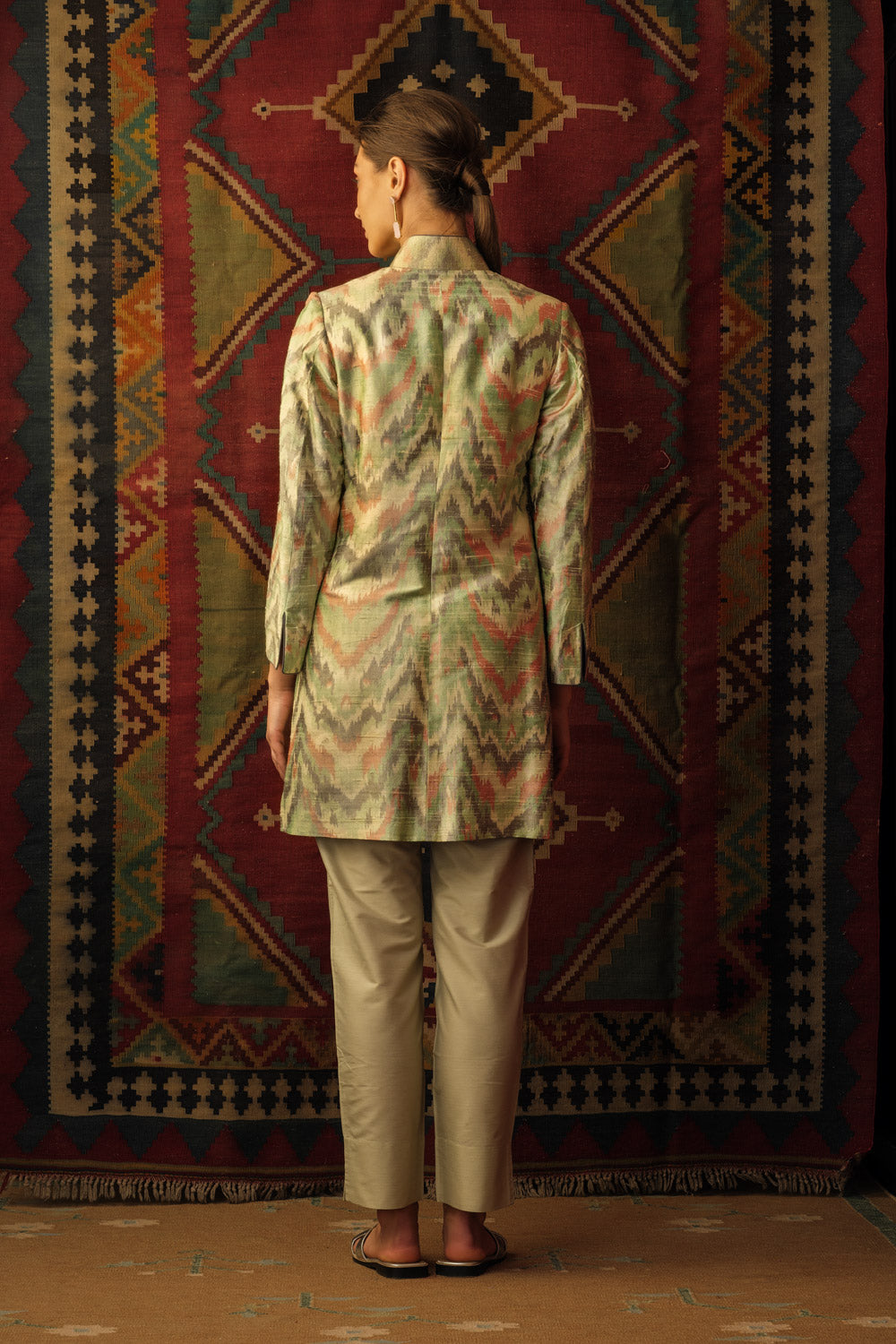 Jacket mid length central asian mint grey