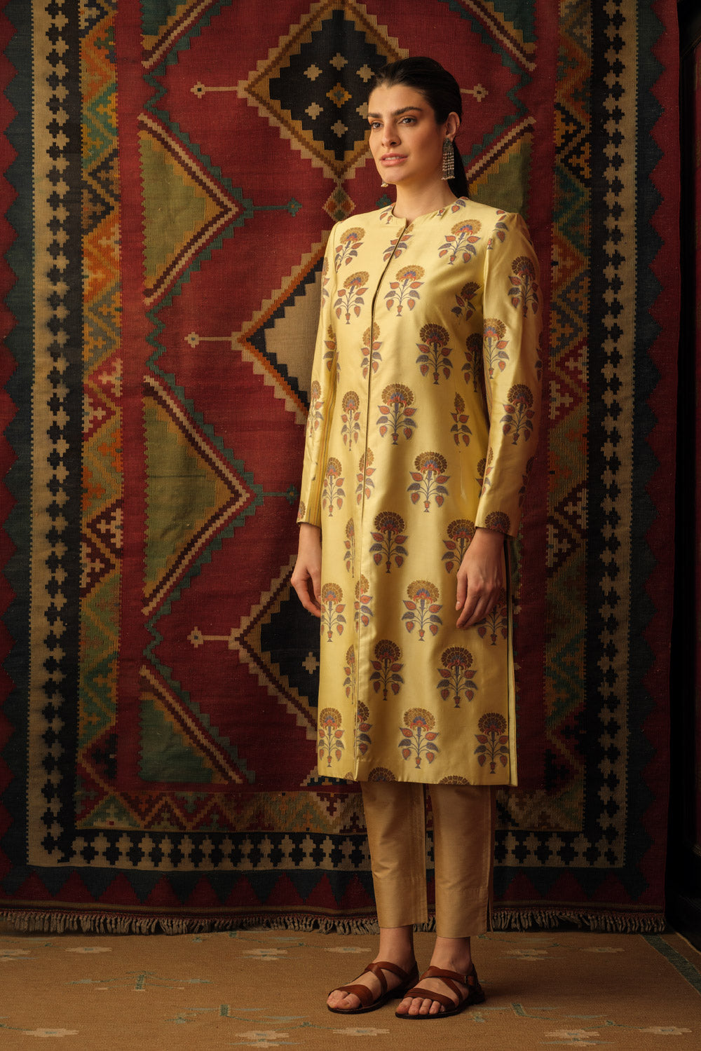 Meenakari 'latifa' motif silk brocade jacket - image 2