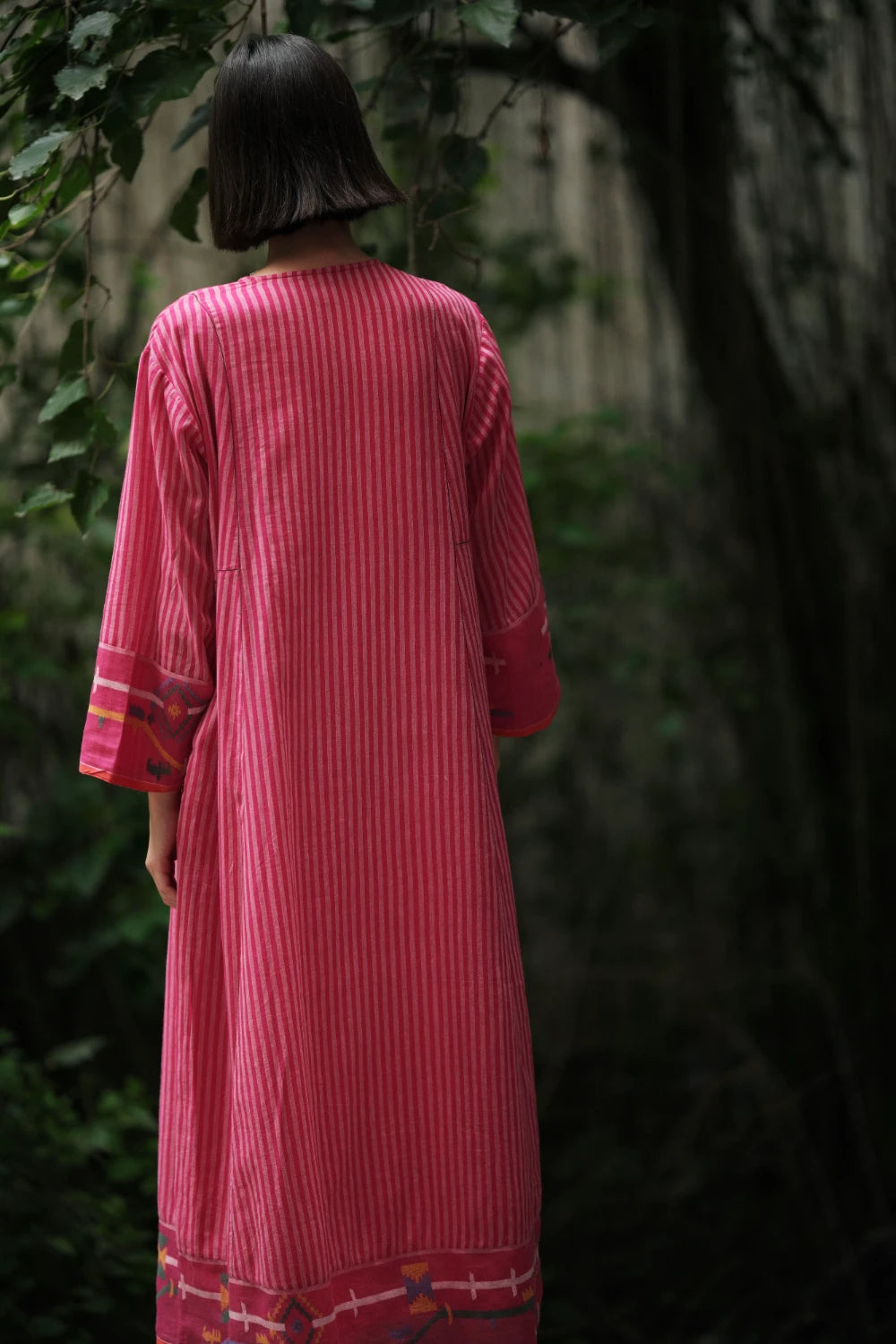 'Aab e Rawan’ rani pink Bengal muslin Jamdani tunic