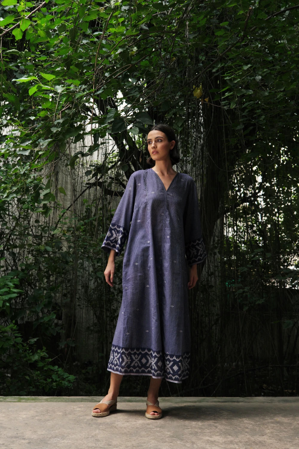 'Aab e Rawan’ indigo blue Bengal muslin Jamdani tunic