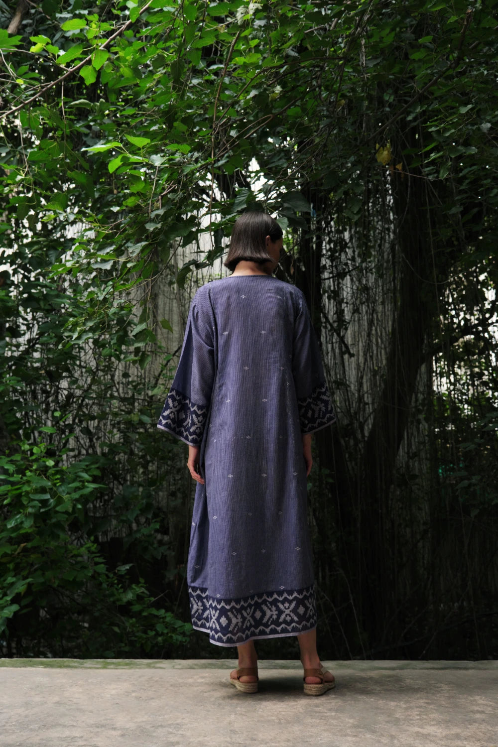 'Aab e Rawan’ indigo blue Bengal muslin Jamdani tunic