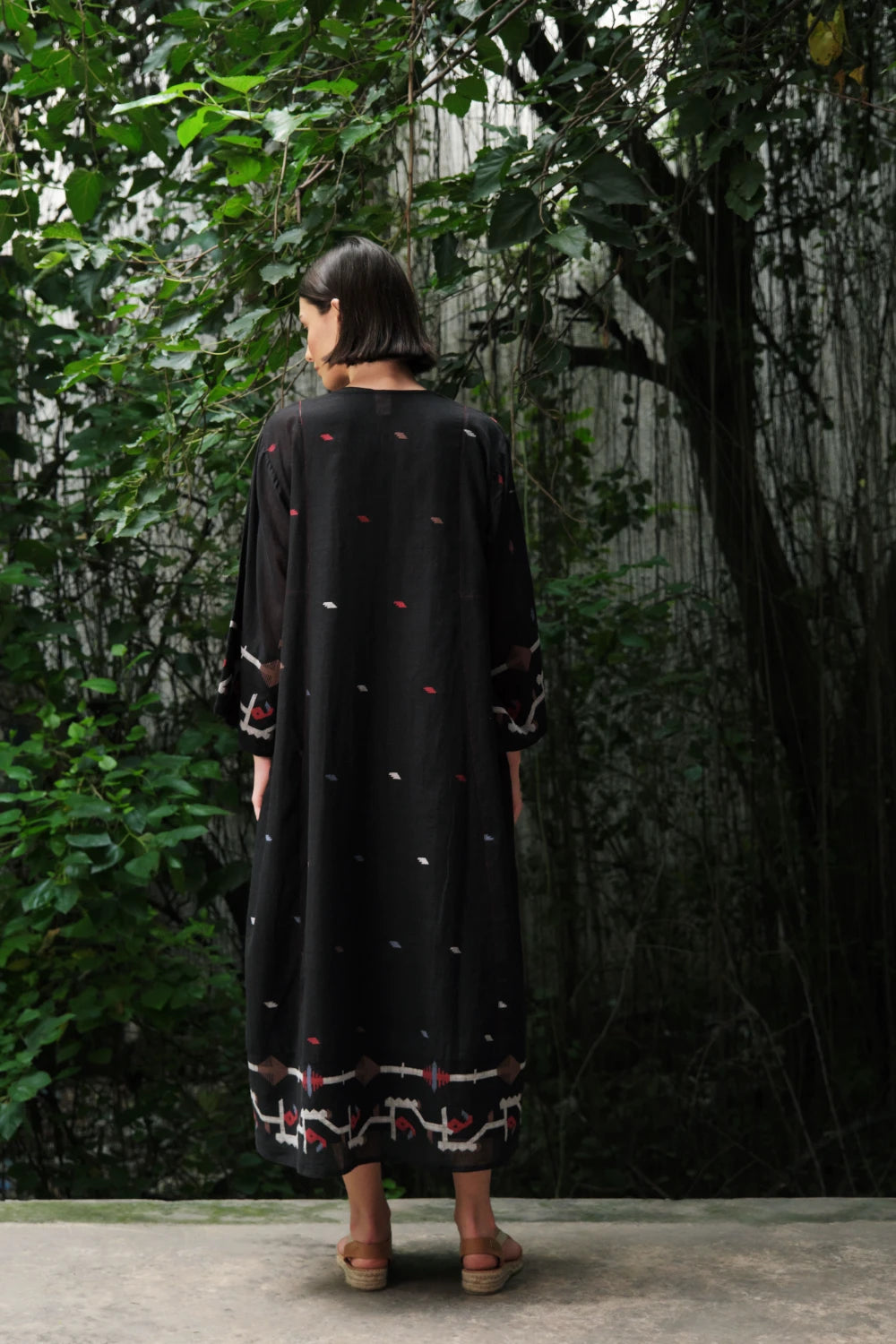 'Aab e Rawan’ black Bengal muslin Jamdani tunic