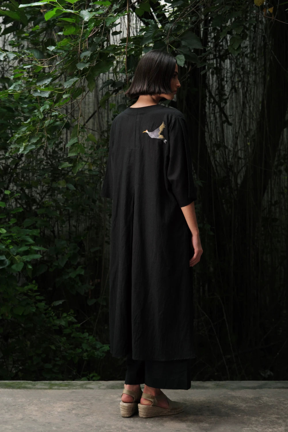 'Avis' black kaftan dress
