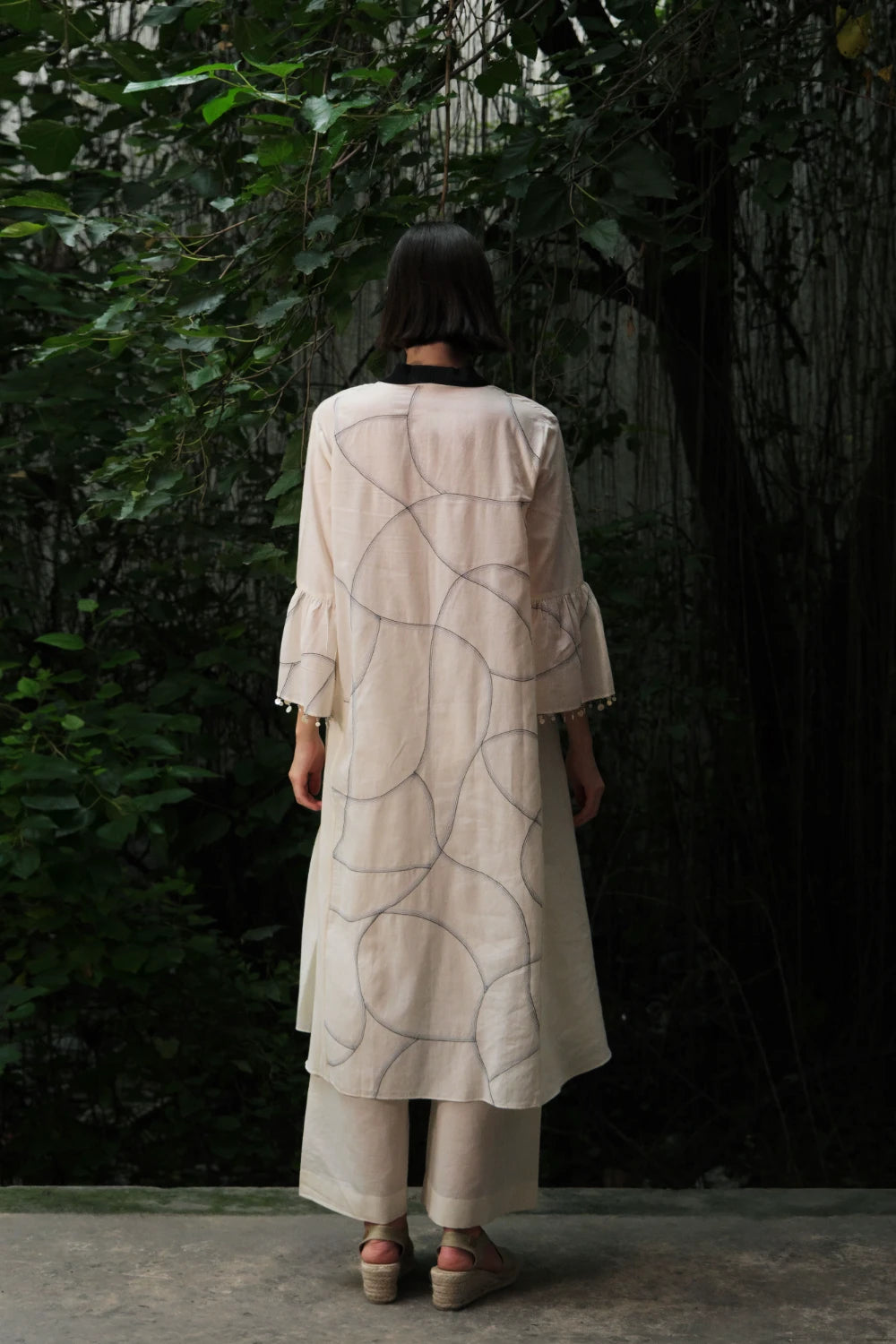 ‘Saryu’ Ivory cotton muslin tunic