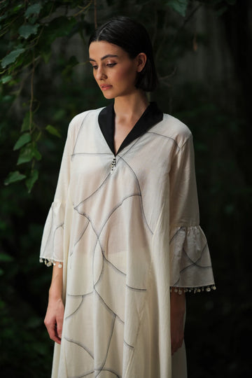 ‘Saryu’ Ivory cotton muslin tunic