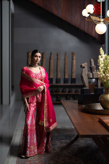 'Ameeran' Banarsi gharara embroidered set