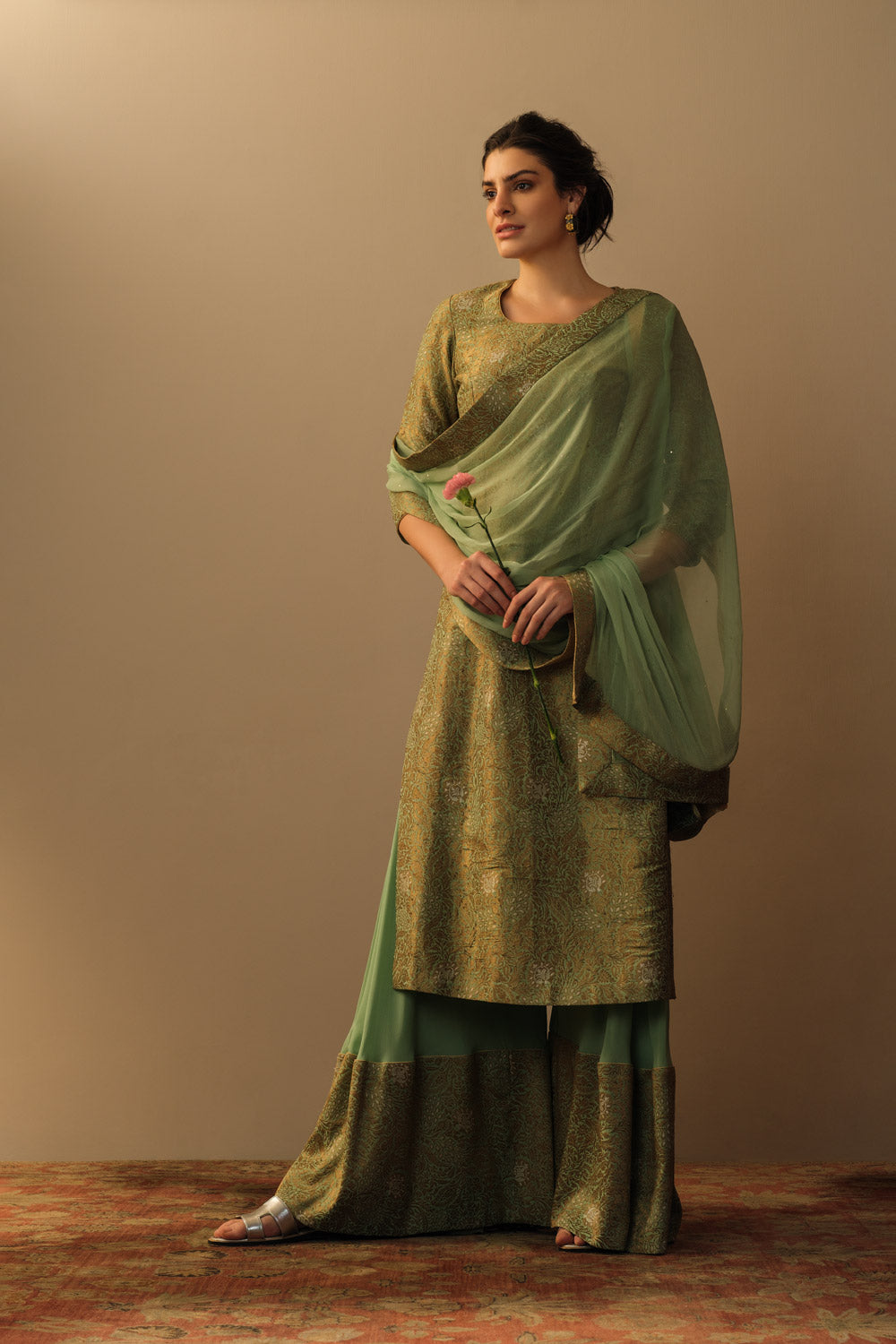 'ZARBAFT' sharara set aquamarine - image 3