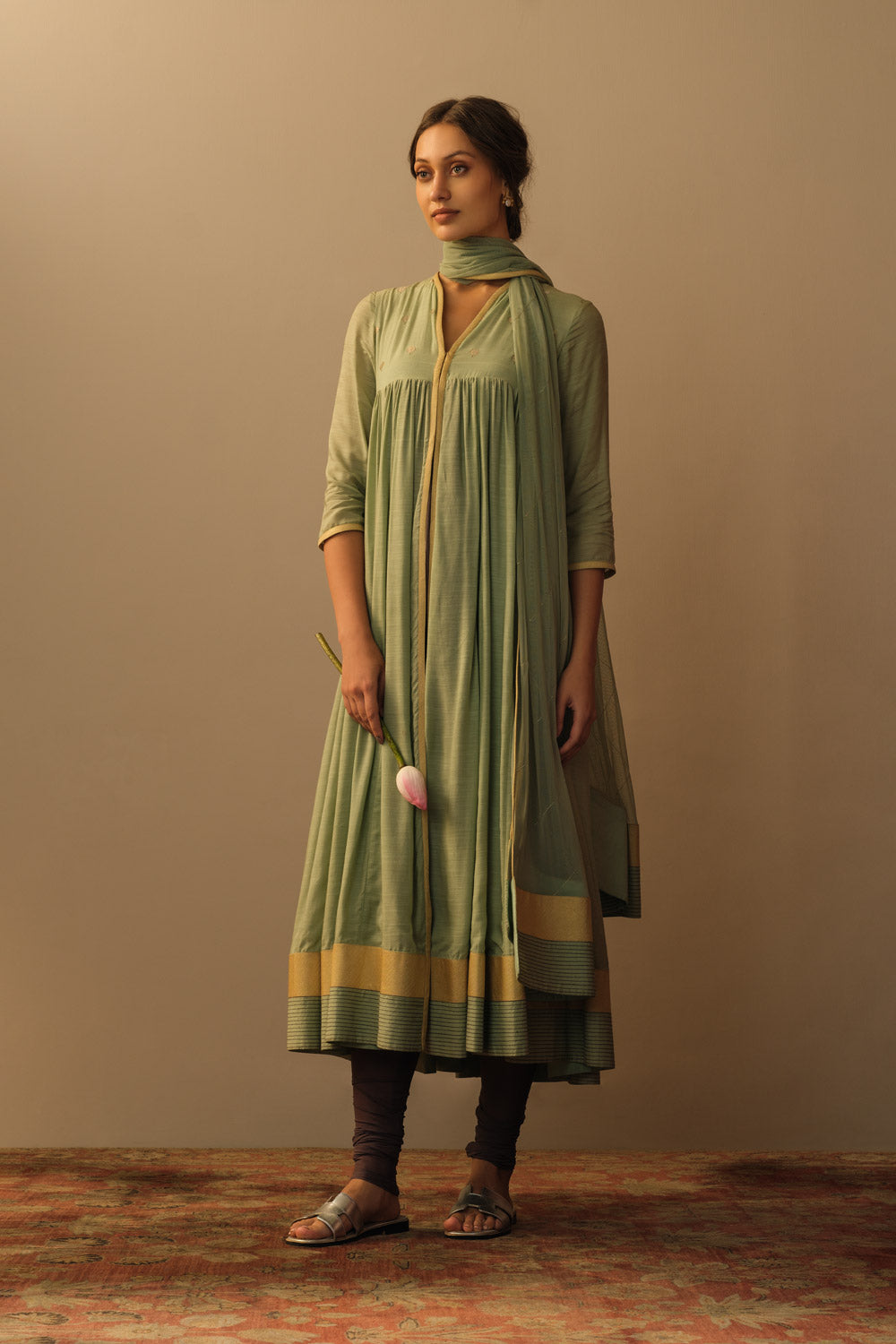 Sufi anarkali aquamarine