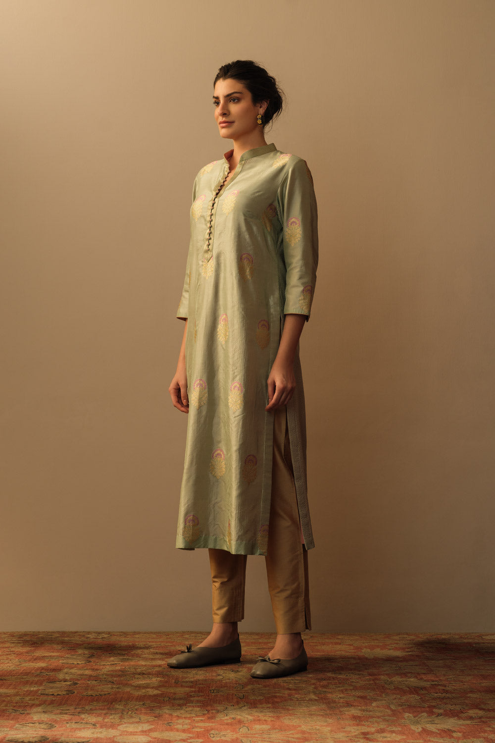 Meenakari silk tunic aquamarine - image 2