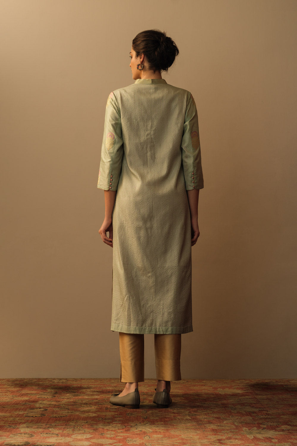 Meenakari silk tunic aquamarine - image 3