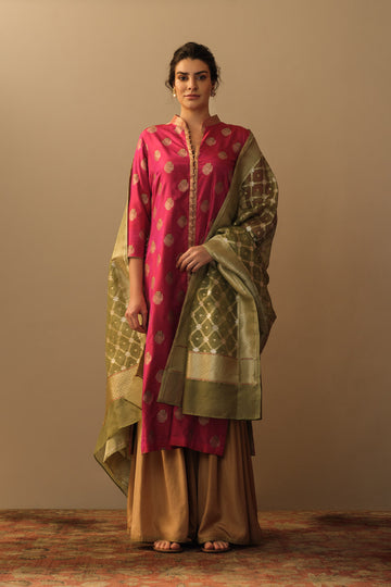 Barfi jaal dupatta mint