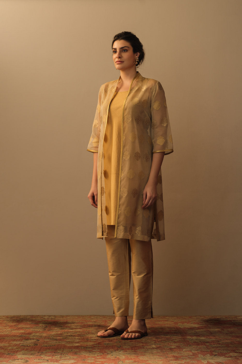 Kora kimono jacket fawn beige and gold - image 3