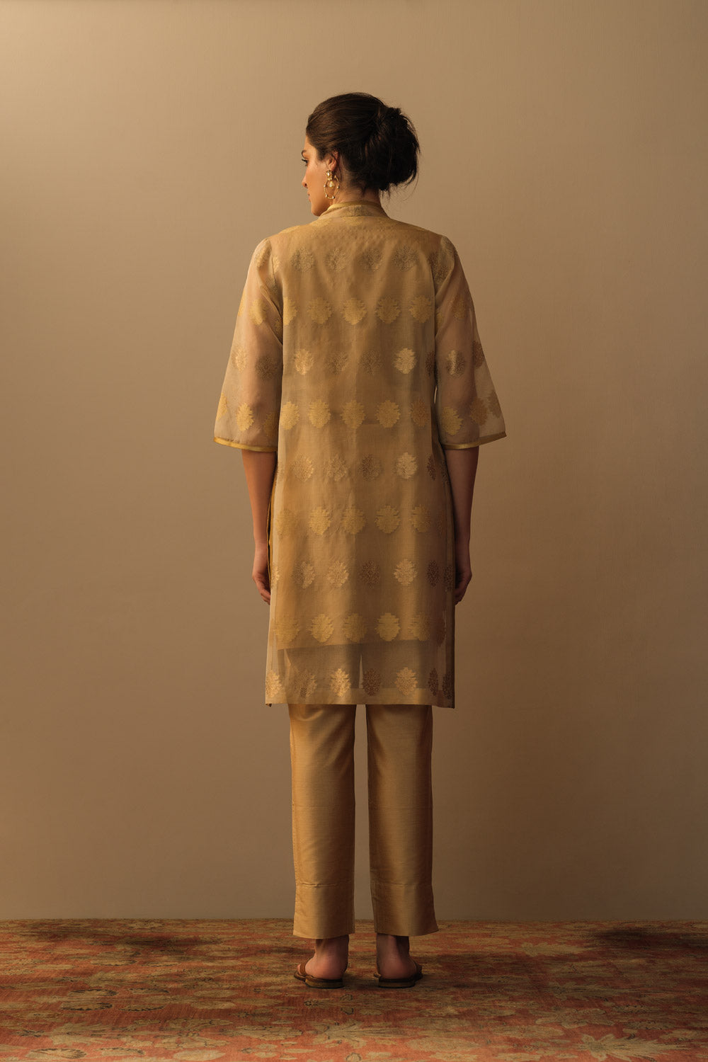 Kora kimono jacket fawn beige and gold - image 2