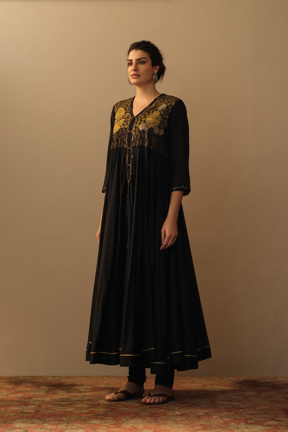 Moroccan embroidered anarkali black - image 3