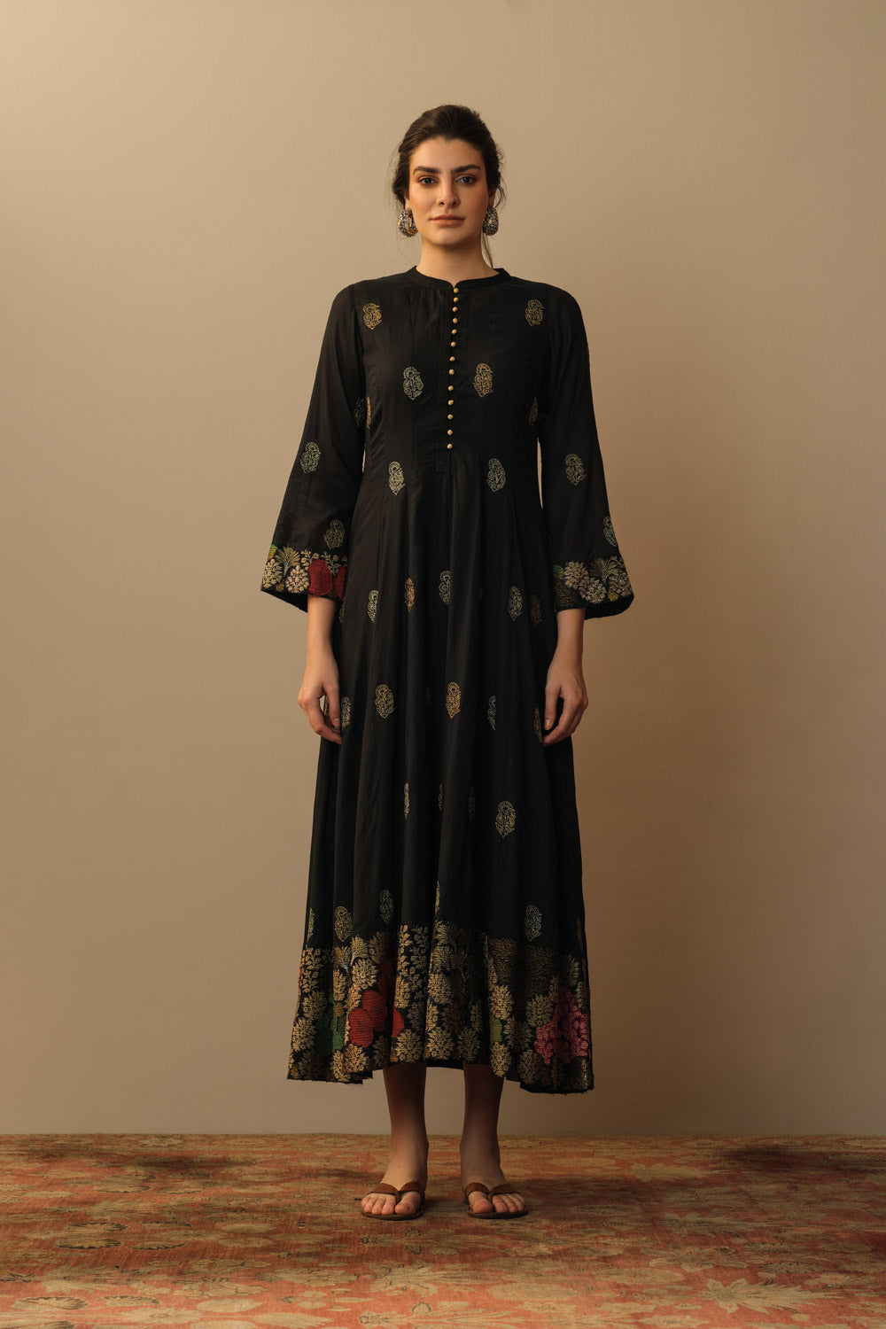 'Shabnam' applique embroidered anarkali