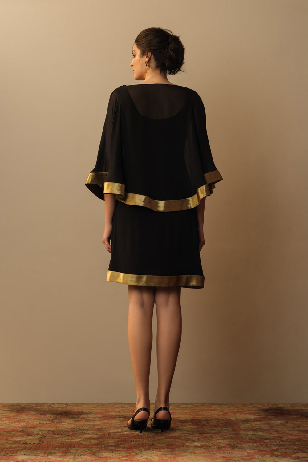 Cowl neck toga dress black - image 3