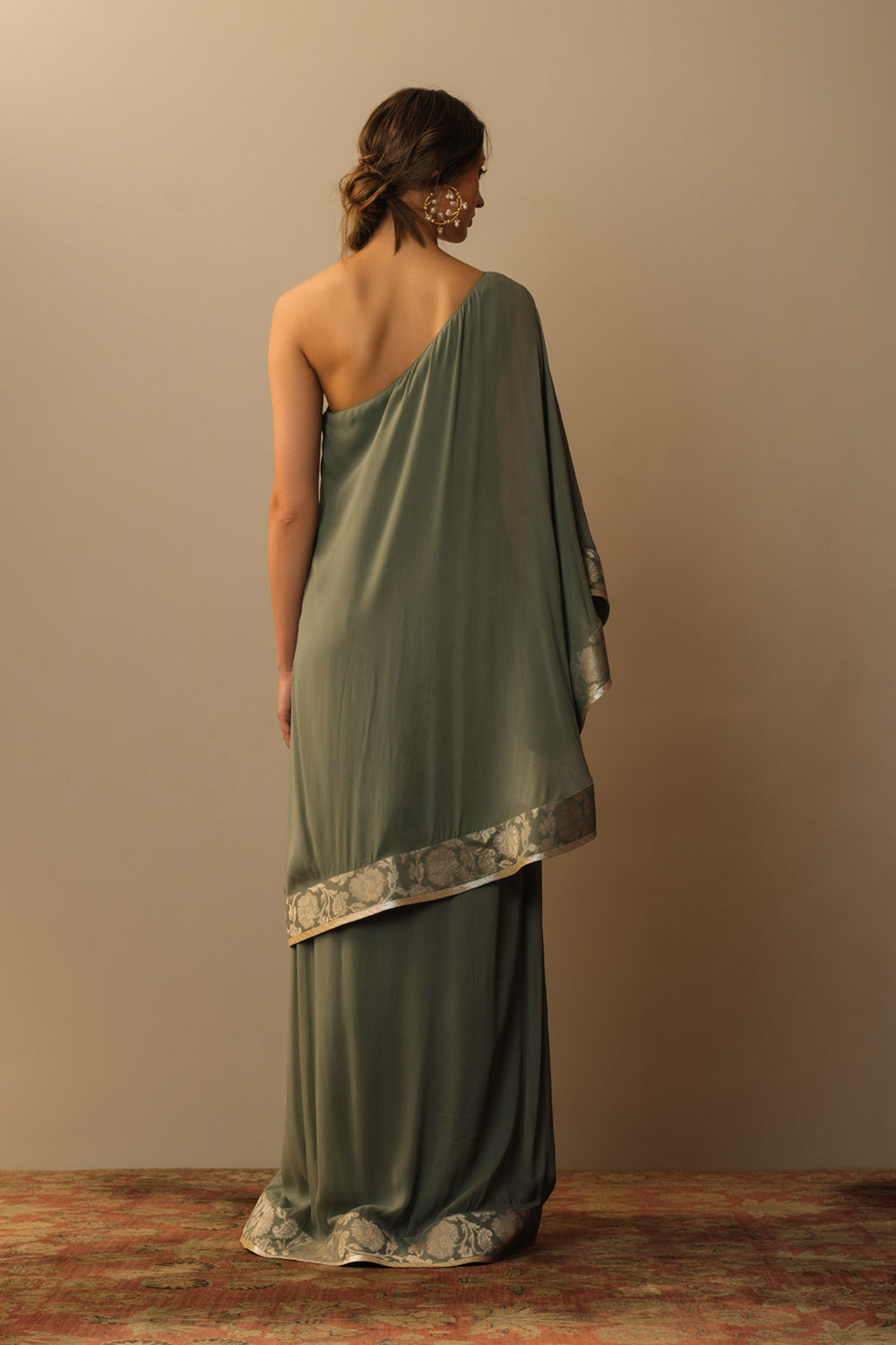 Toga dress grey georgette