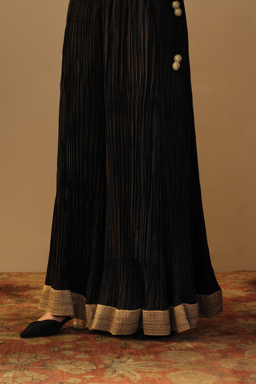 Silk sharara black