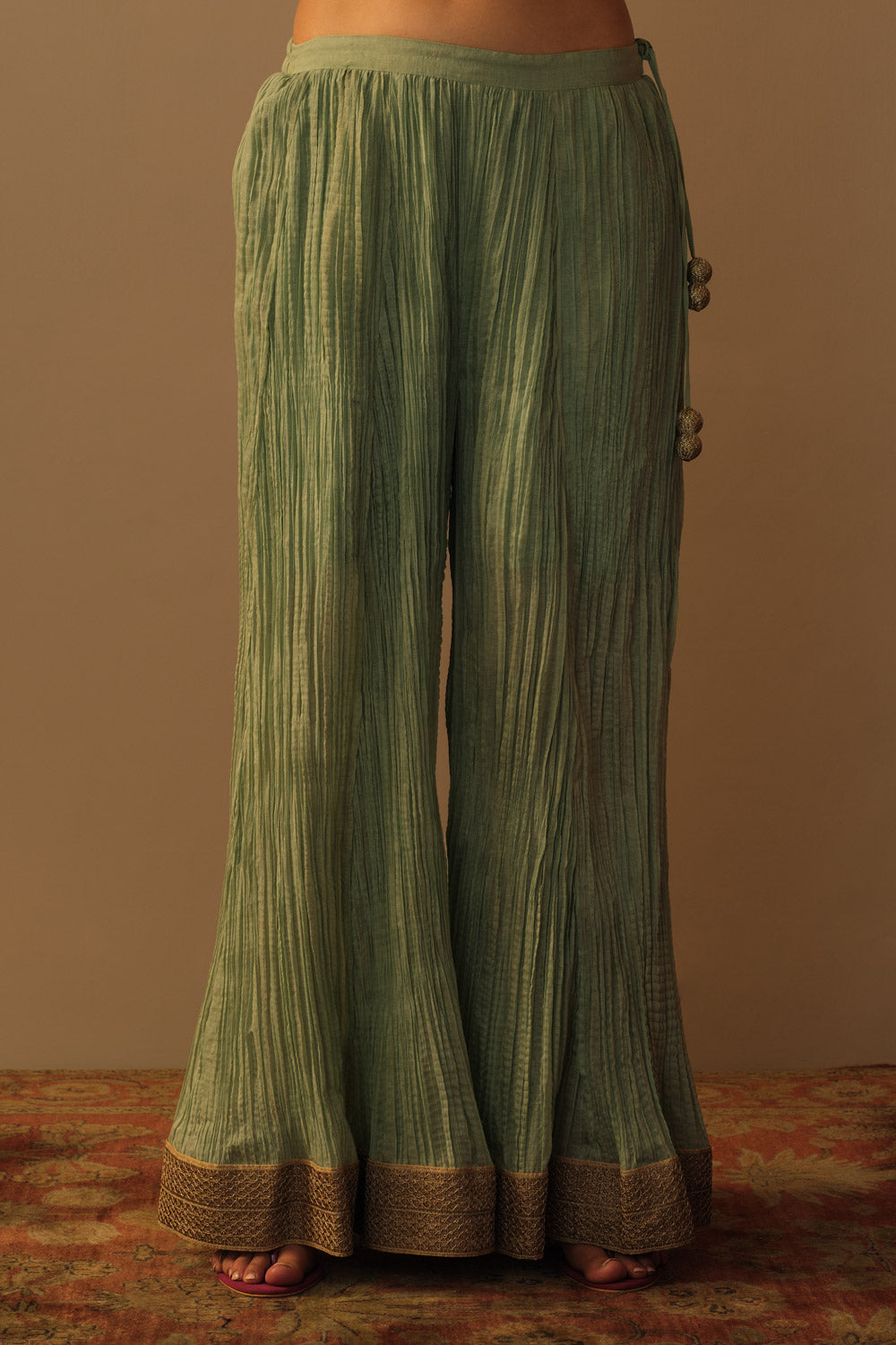 Silk sharara aquamarine