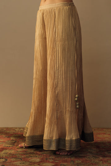 Silk sharara beige gold