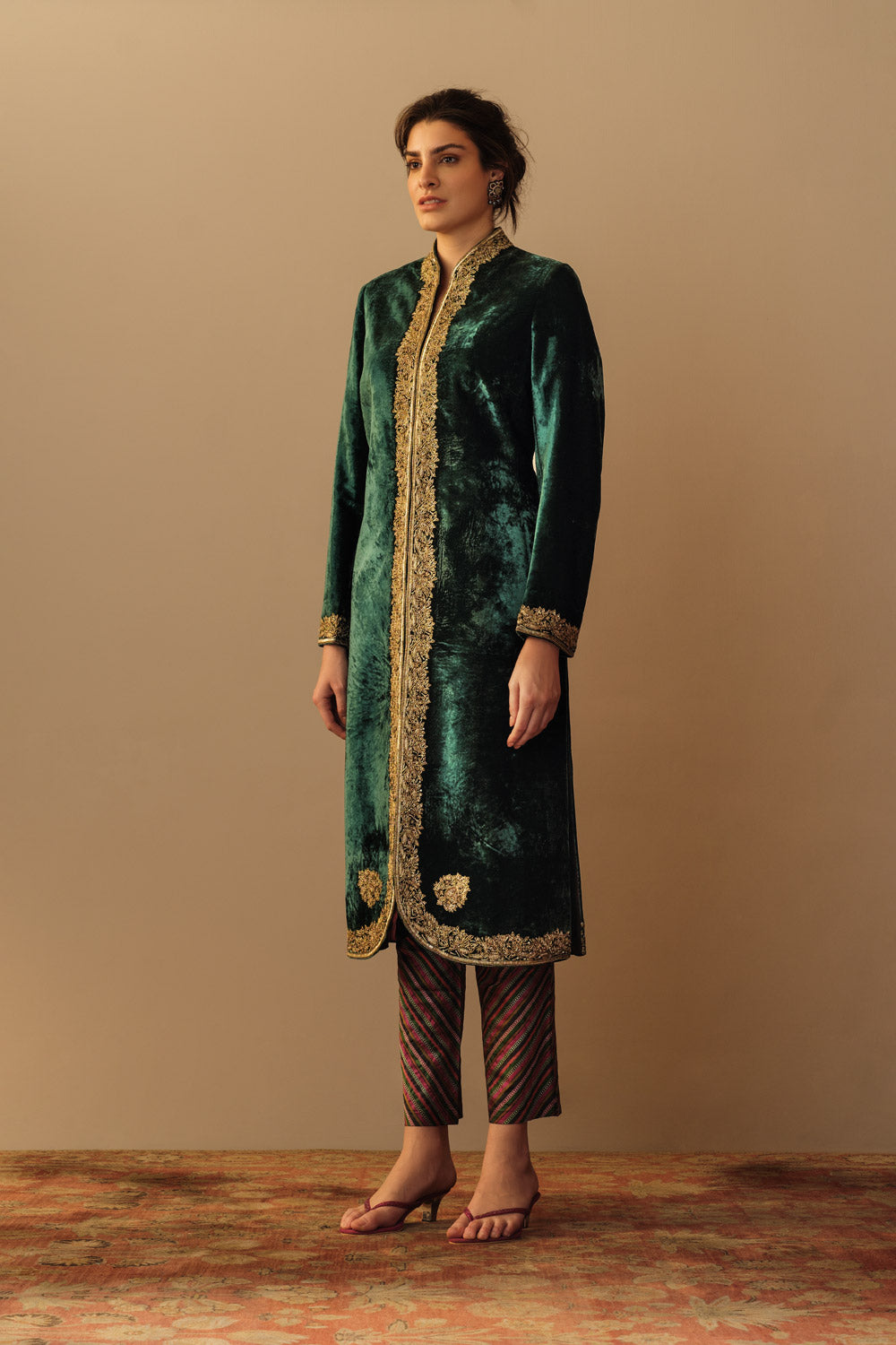 'ZIBA' velvet jacket emerald green - image 3