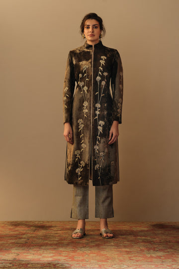 'Sweet Cilely' velvet jacket burnt gold