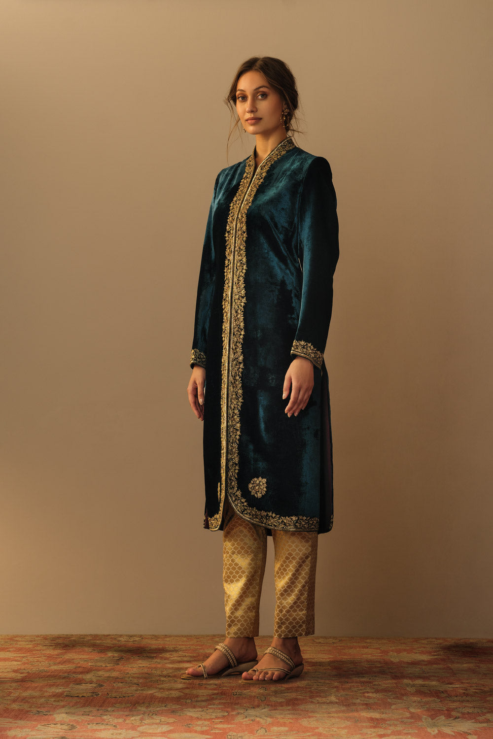 'ZIBA' velvet jacket teal blue - image 3