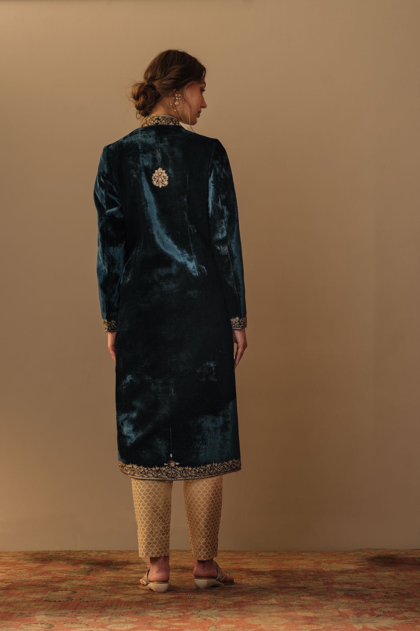 'ZIBA' velvet jacket teal blue - image 2