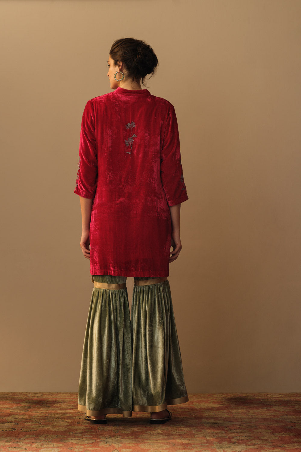 Velvet tunic cerise pink 'Sweet Cicely' - image 3
