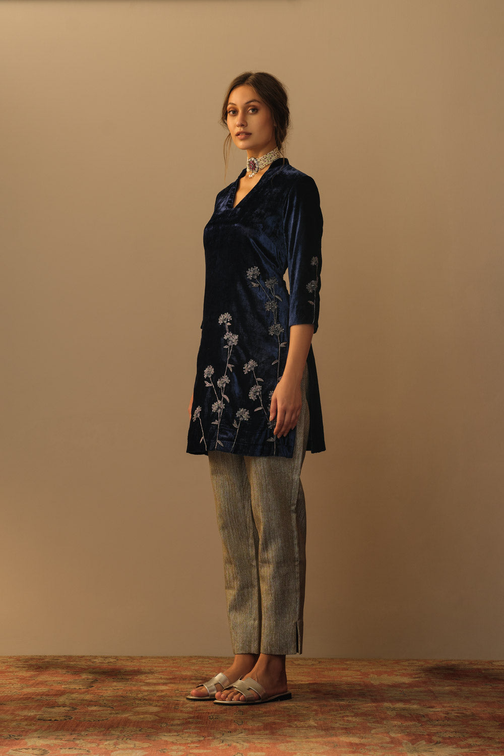 Velvet tunic saphire blue 'Sweet Cicely' - image 2