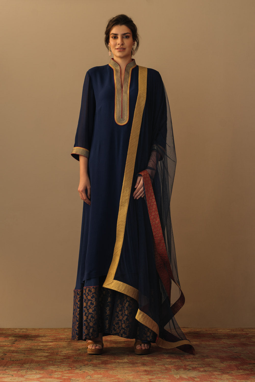 'Aafreen' sharara set midnight blue
