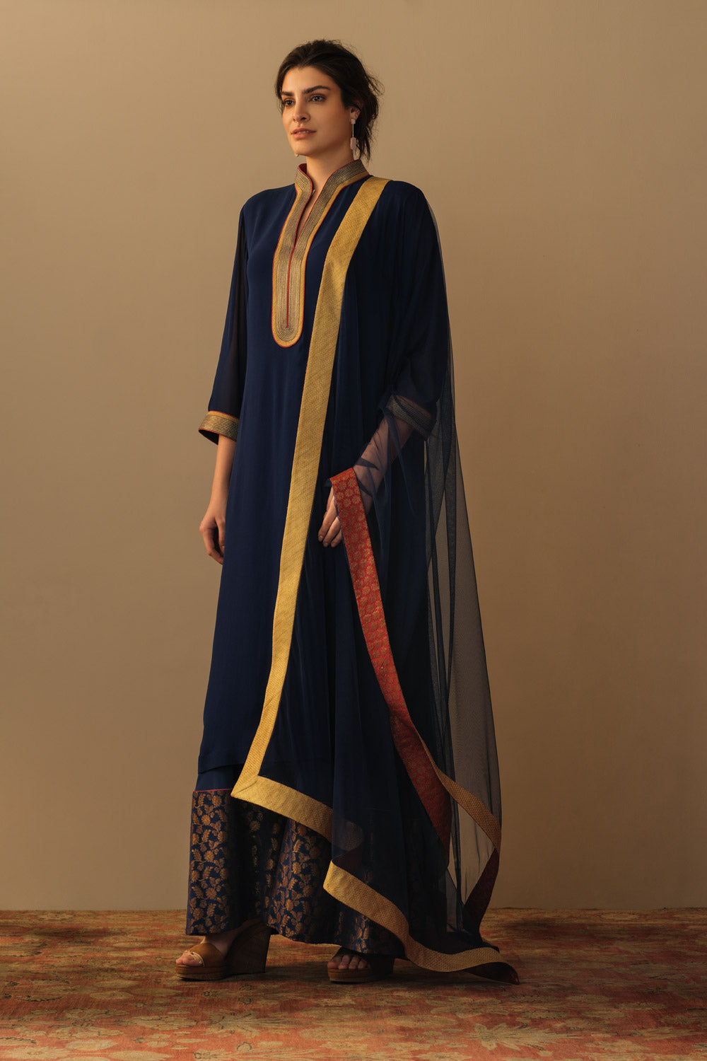 'Aafreen' sharara set midnight blue - image 3