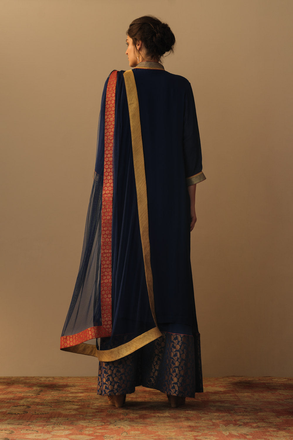 'Aafreen' sharara set midnight blue