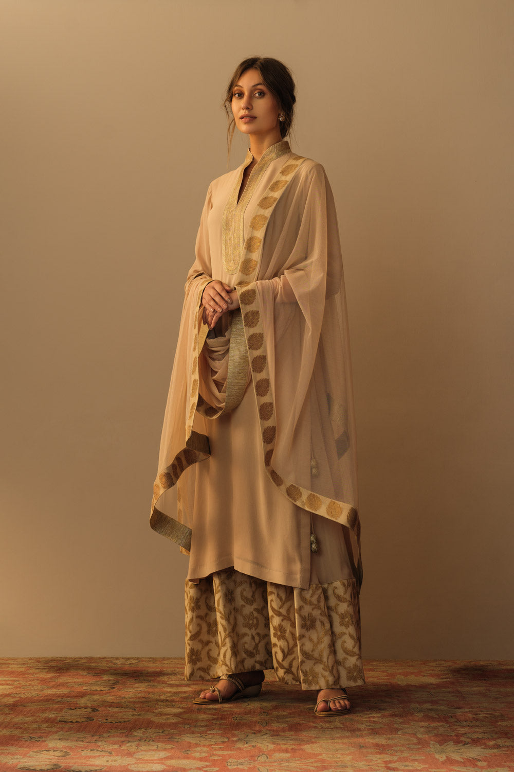 'Aafreen' sharara set 'Badami' - image 2
