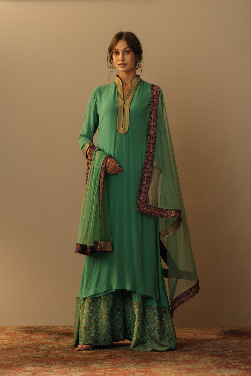 'Aafreen' sharara set firozi - image 3