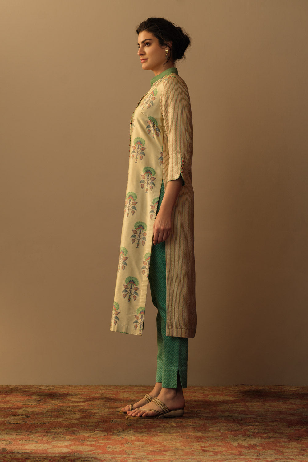 'Latifa' meenakari tunic fawn - image 3