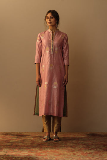 Ganga jamuni mughal buti tunic old rose