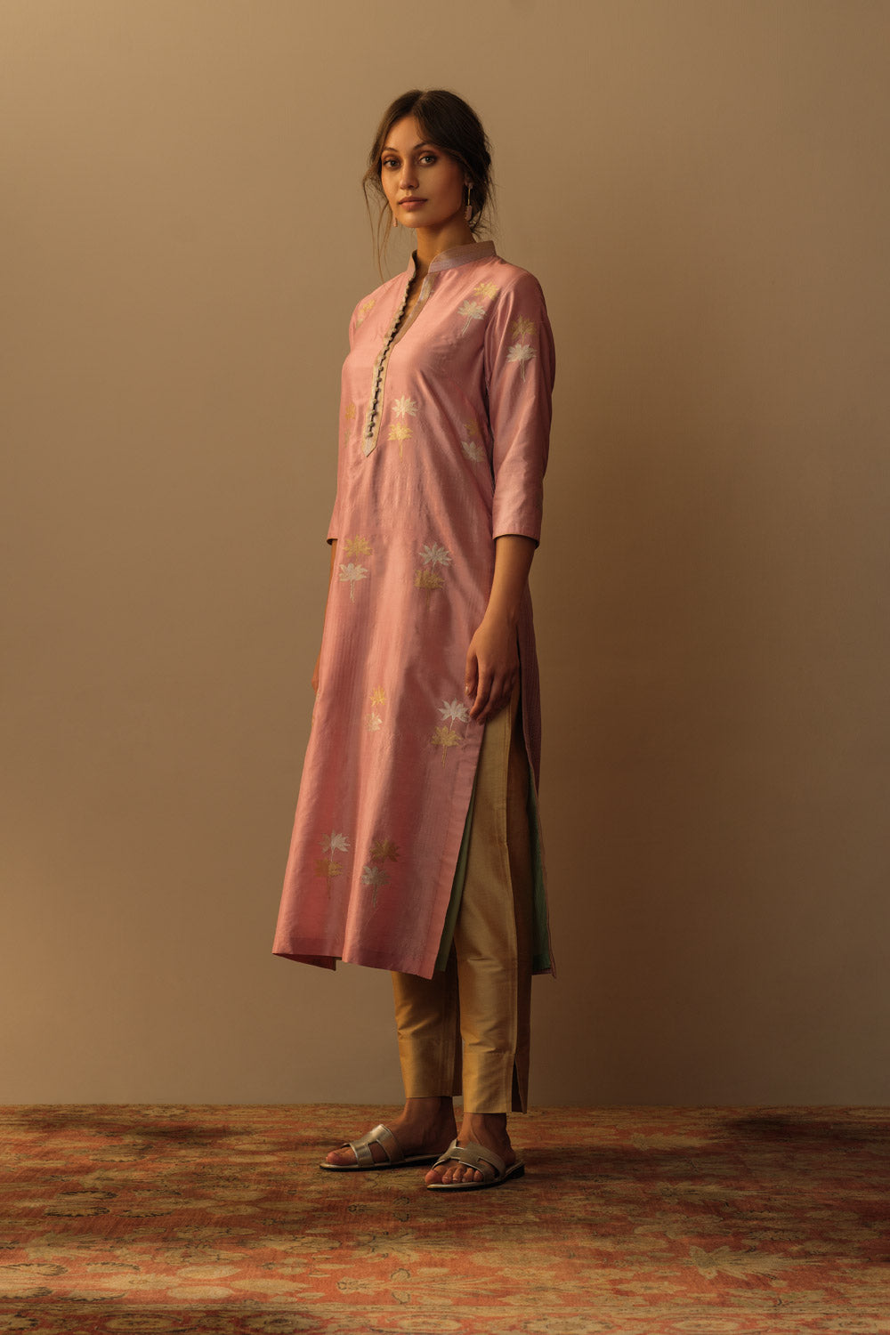 Ganga jamuni mughal buti tunic old rose - image 2